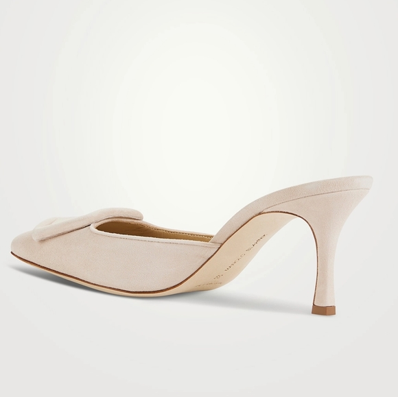 MANOLO BLAHNIK Maysale 70 Suede Mules - Picture 2 of 10